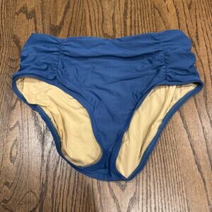 J.Crew Womens Dark Teal High Waisted Swim Suit Bikini Bottom Size Small Ruched